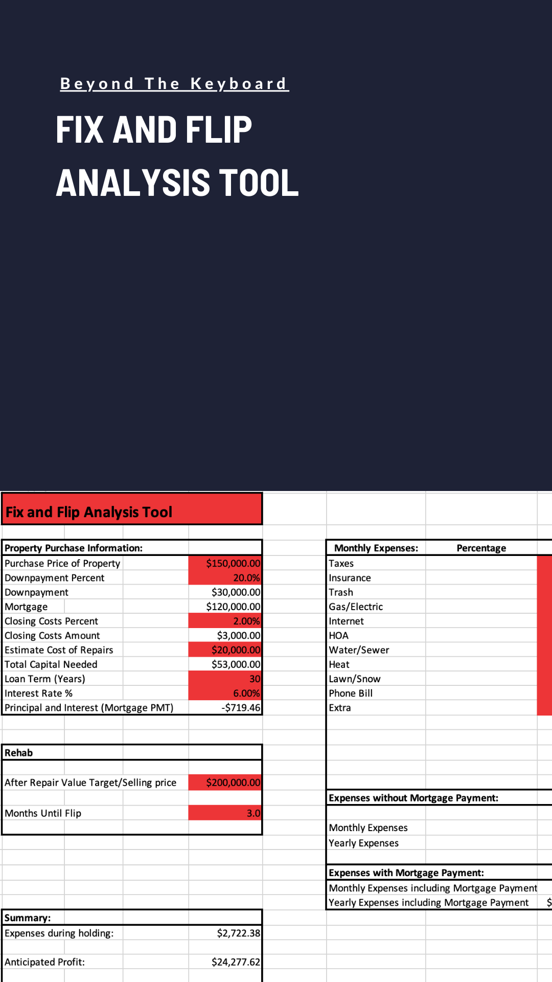 Fix and Flip Analysis Tool