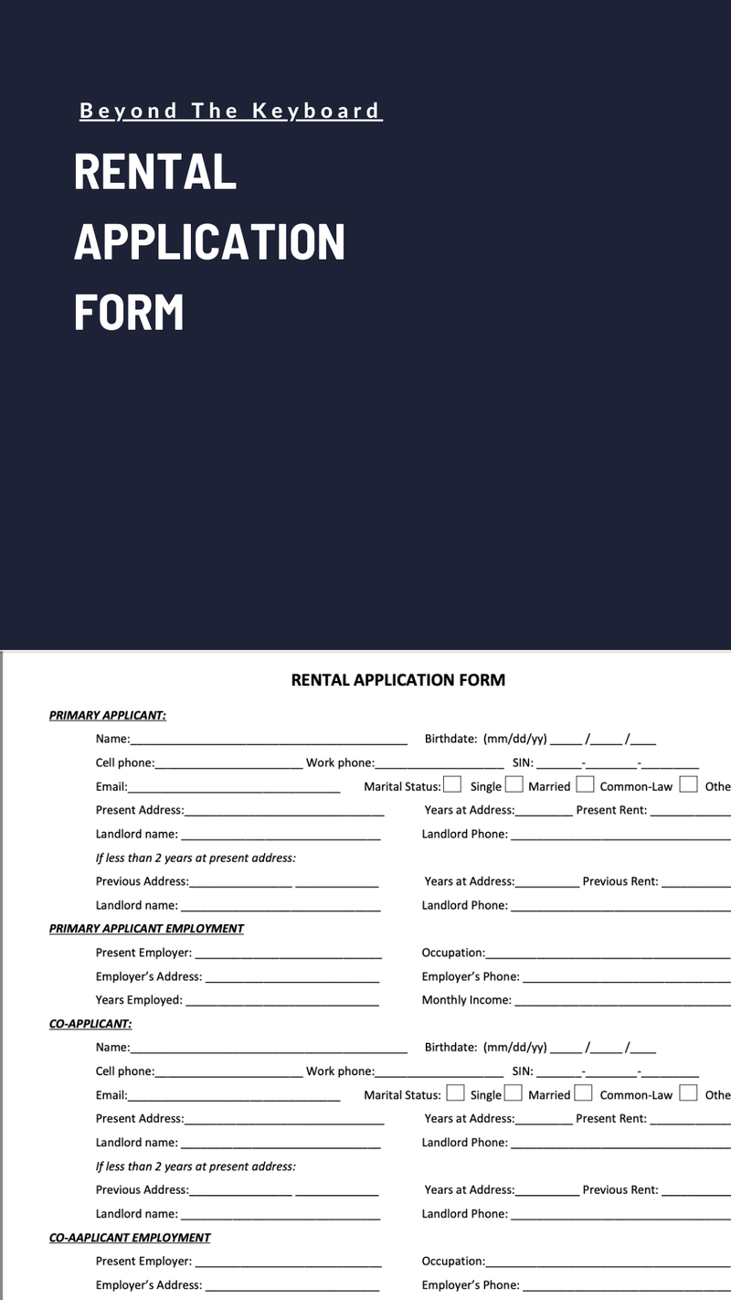 Rental Application Form