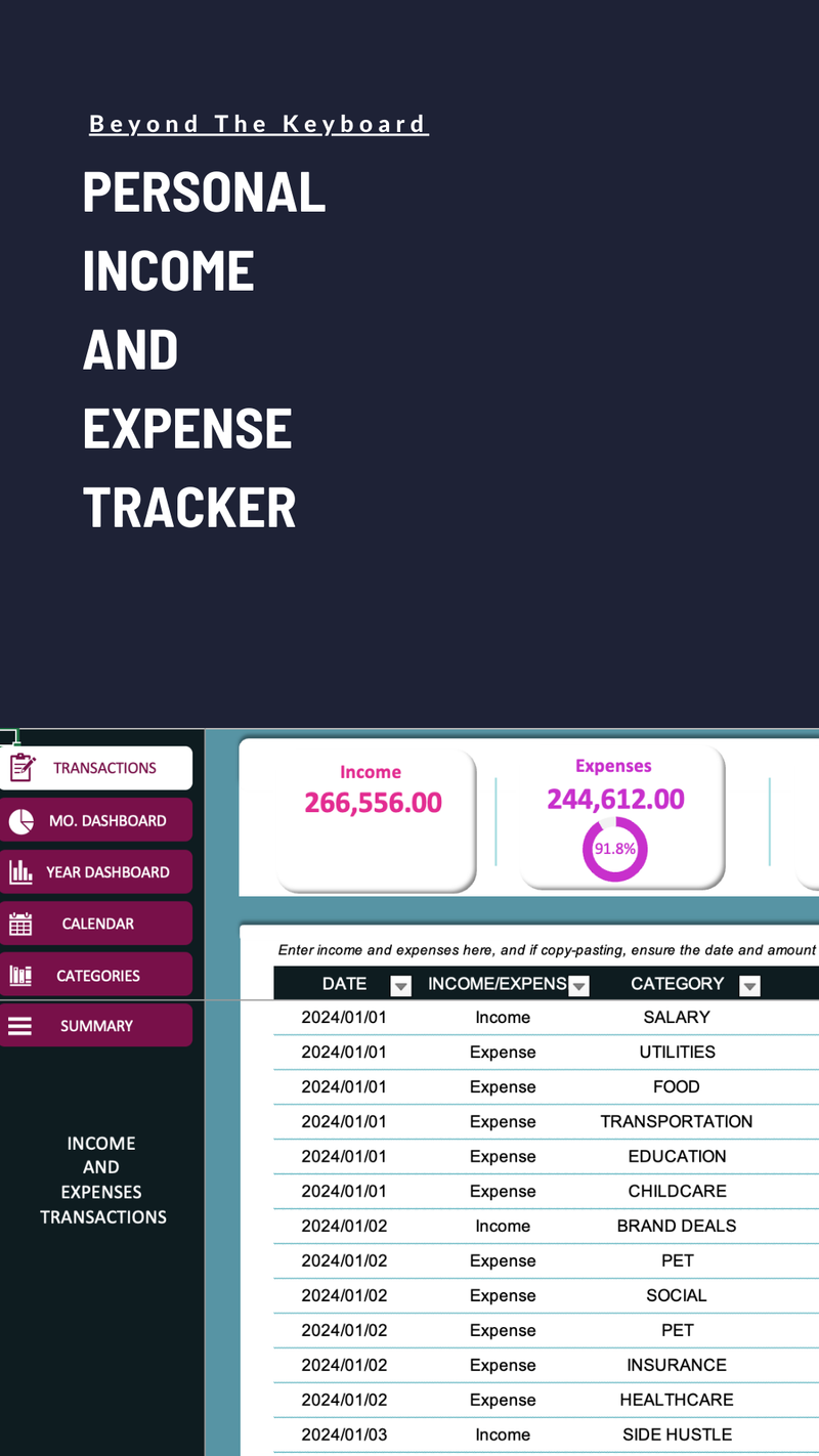 Personal Income and Expense Tracker