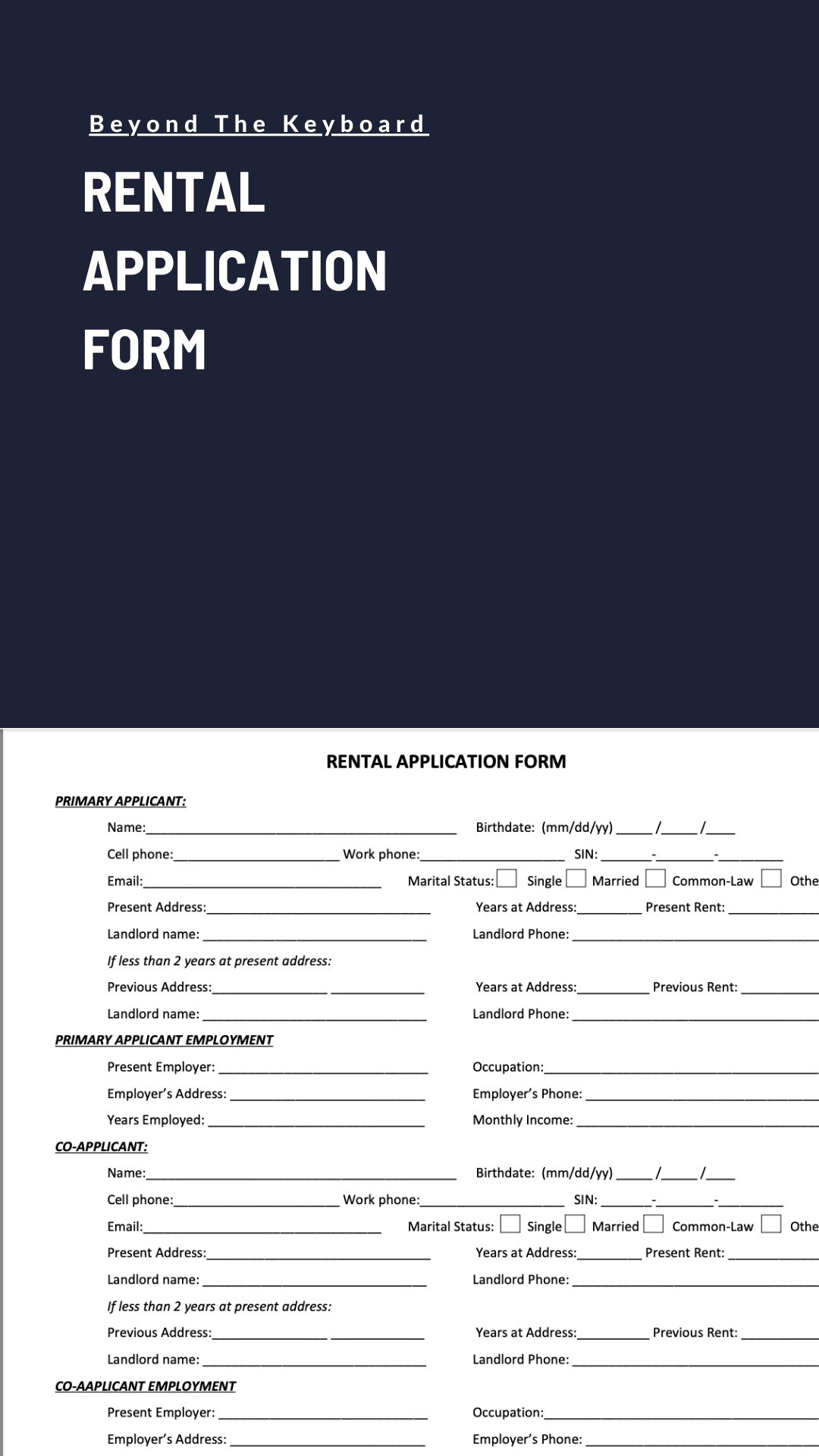 Rental Application Form