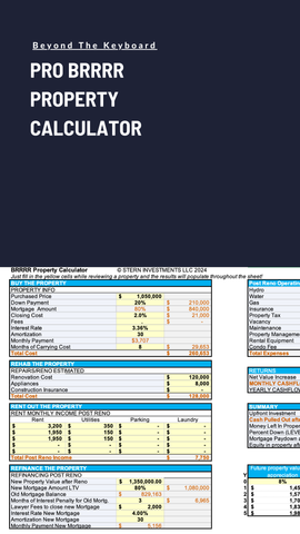 Pro BRRRR Property Calculator